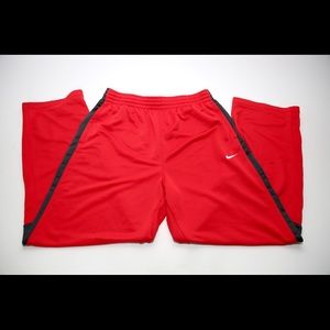Nike red sweatpants pants grey stripe Dri-fit